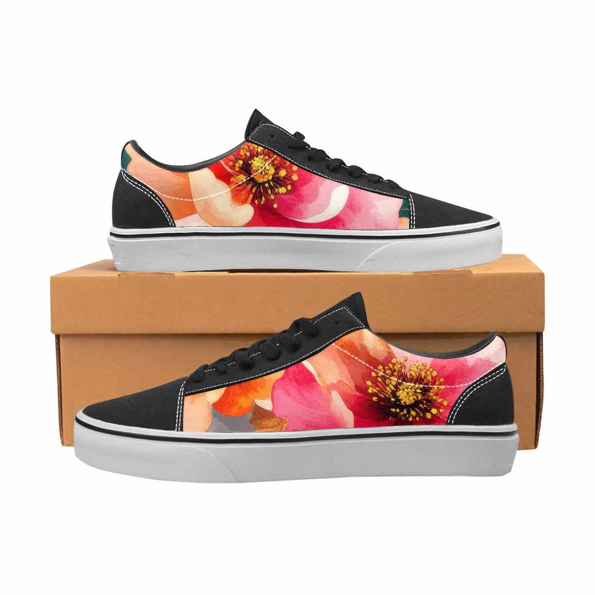 WOMEN'S Marble Floral Canvas Lace-Up Cottagecore Shoes