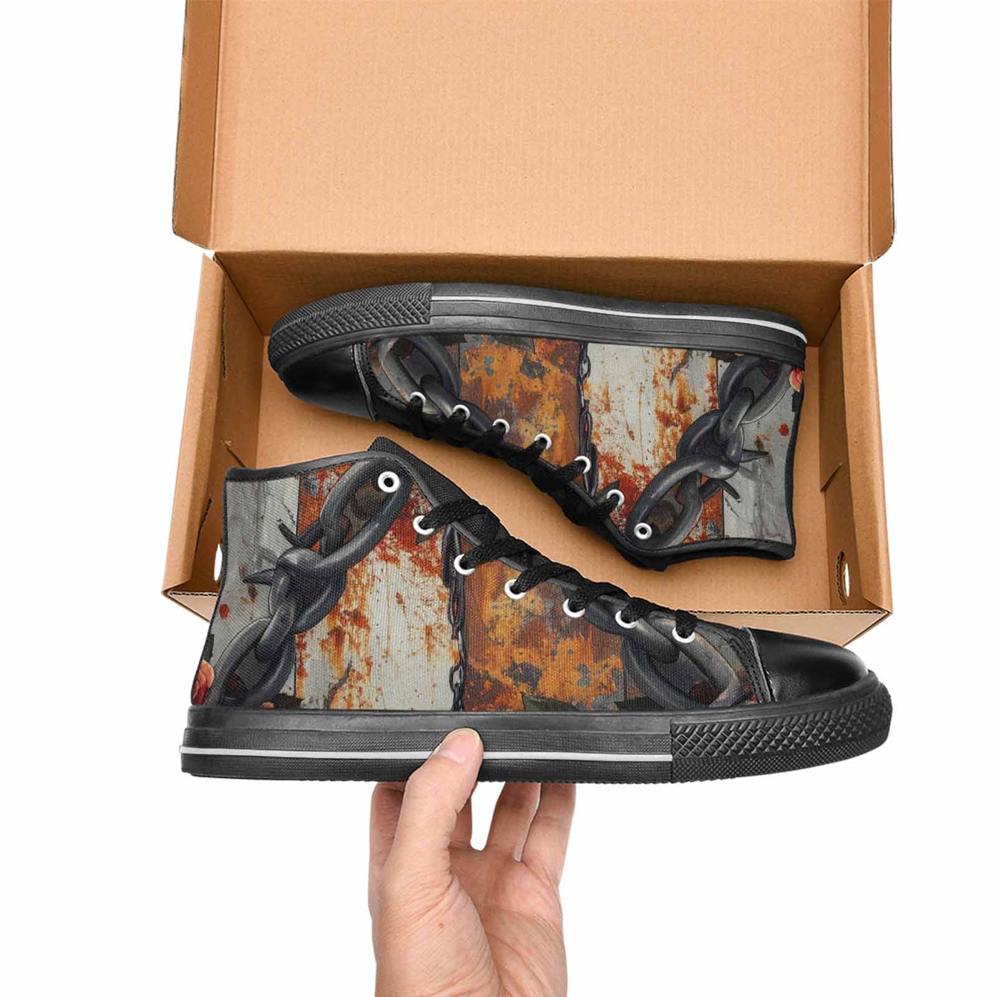 MEN'S Barbed Wire Chain High Top Canvas Surreal Sneakers