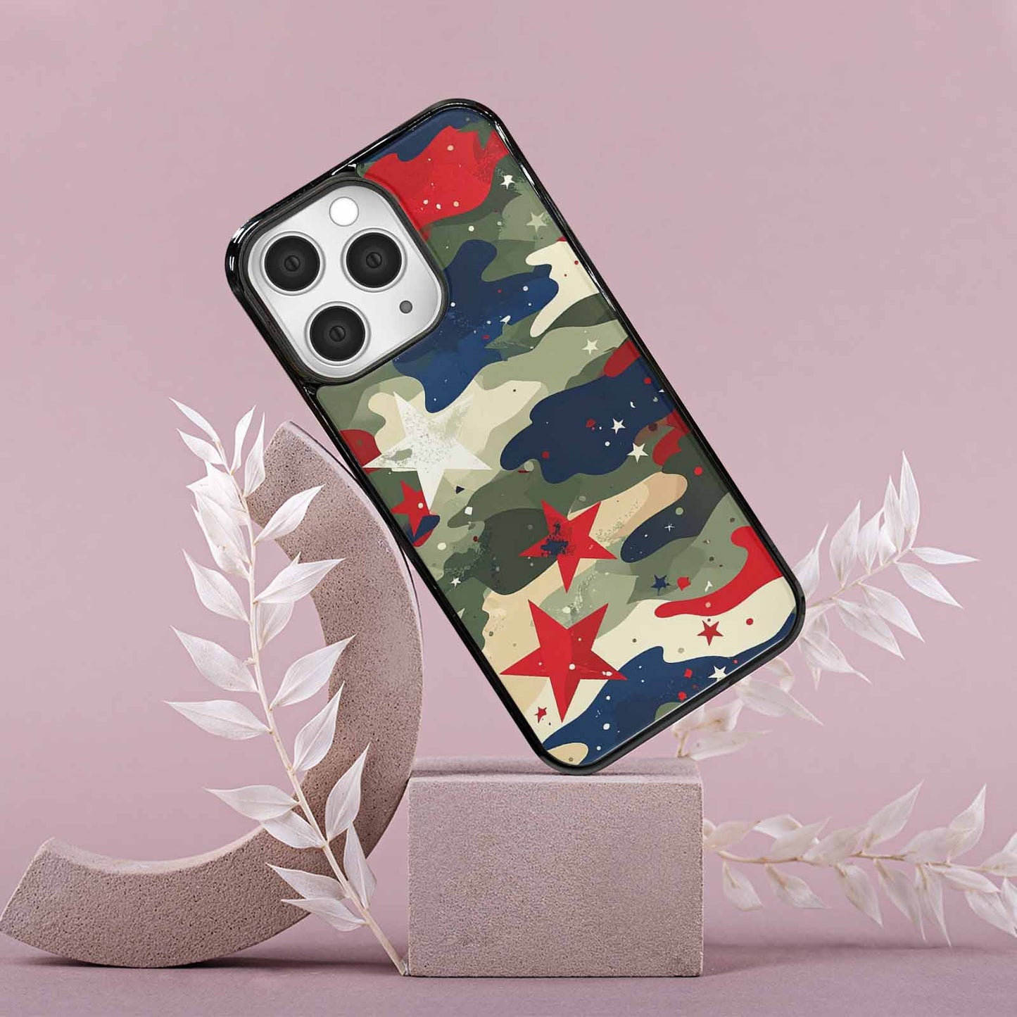 iPhone 15 Pro Max Case — Military Camo Blotch Texture Blended With, Personalized Phone Case