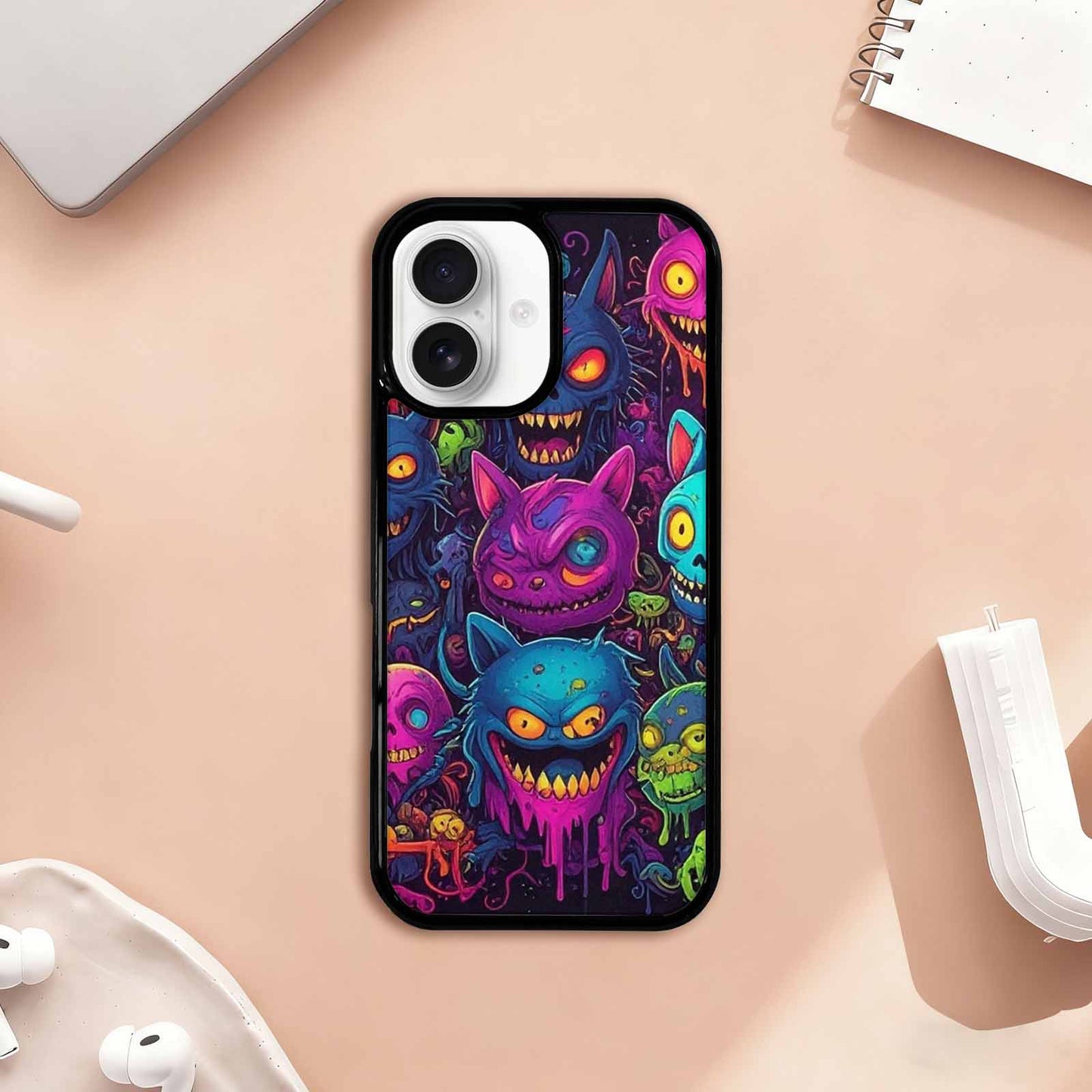 iPhone 17 Case — Mixed Toxic Glow Creature Cartoon Cute, Custom Designed Case Cover