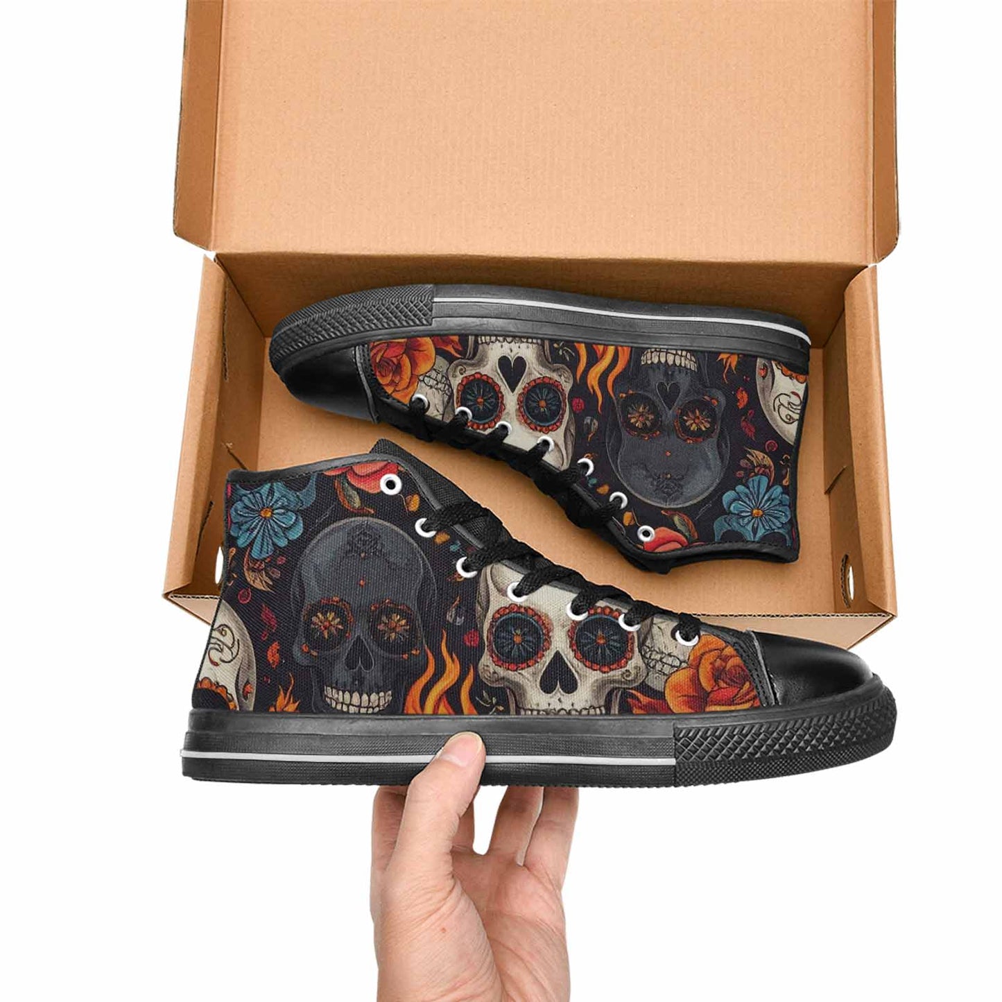 MEN'S Skull High Top Canvas Dreamcore Custom Sneakers