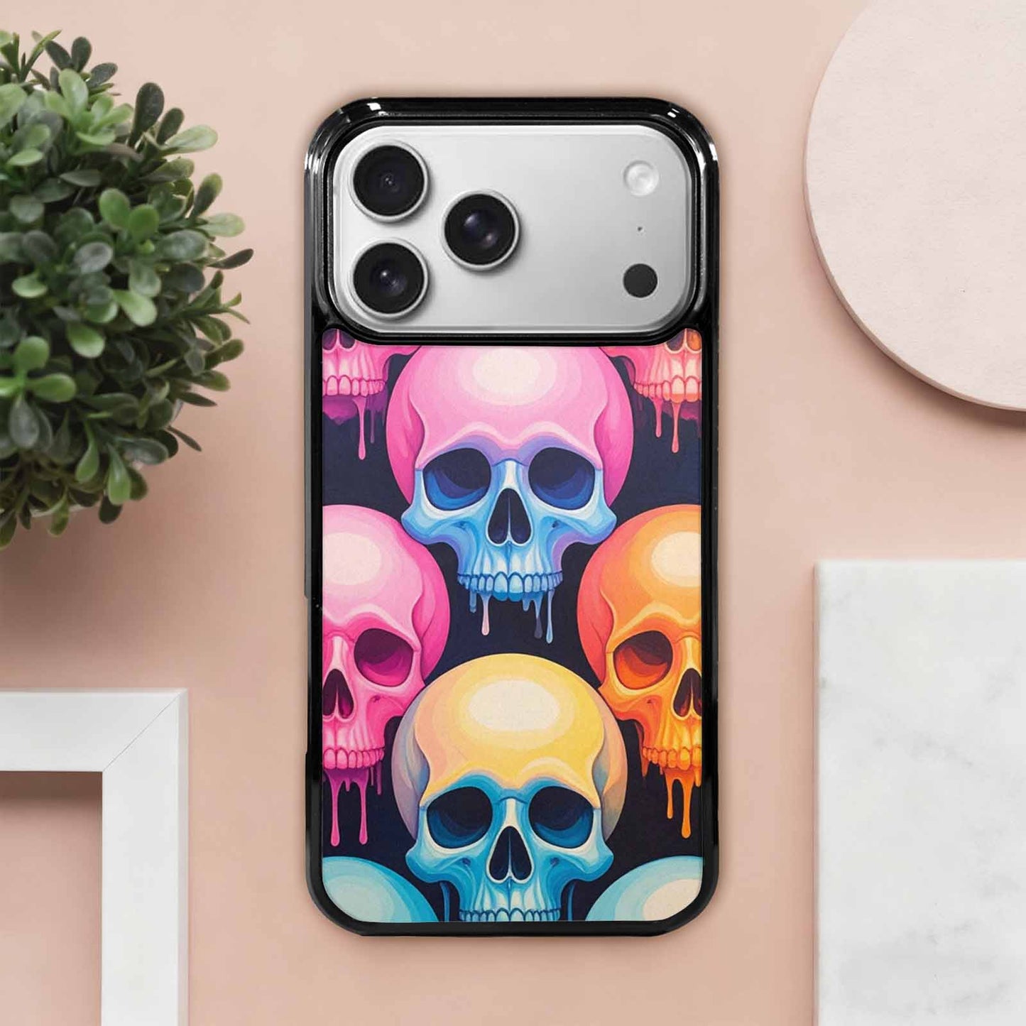 iPhone 17 Pro Max Case — Dripping Candy Skulls Gothic Skulls, Custom Made Phone Cover