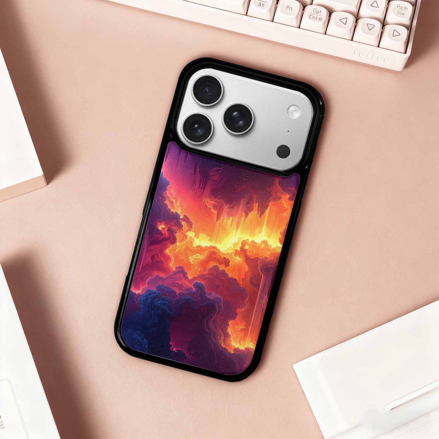 iPhone 17 Pro Case — Seamless Tileable Pattern Of Overlapping Galaxy, Unique Phone Case Design