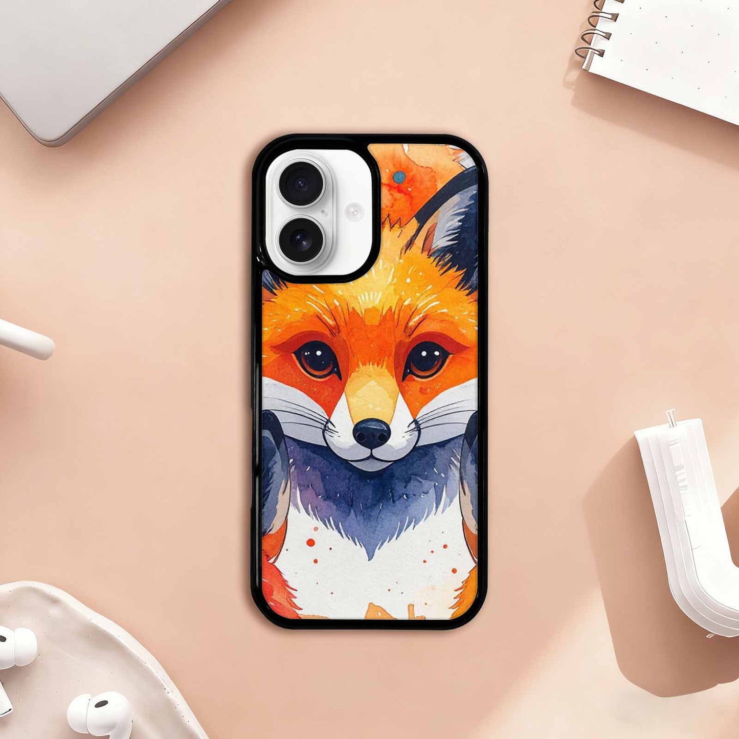 iPhone 17 Case — Watercolor Kawaii Fox Watercolor Abstract, Custom Made Phone Cover