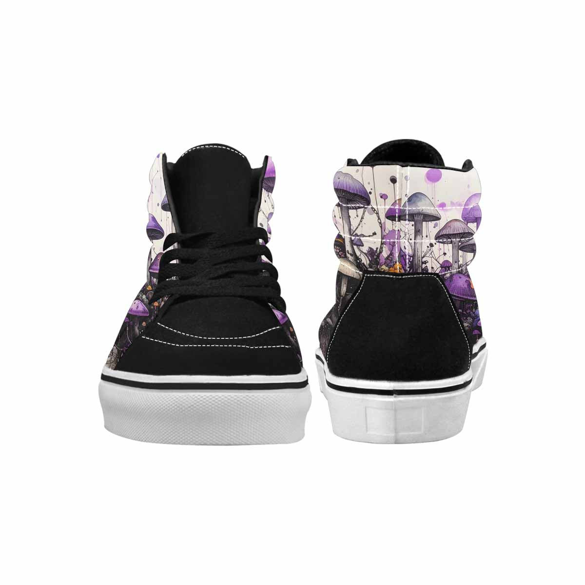 MEN'S Rainbow Drip Mushrooms High Top Canvas Wallpaper Art Sneakers