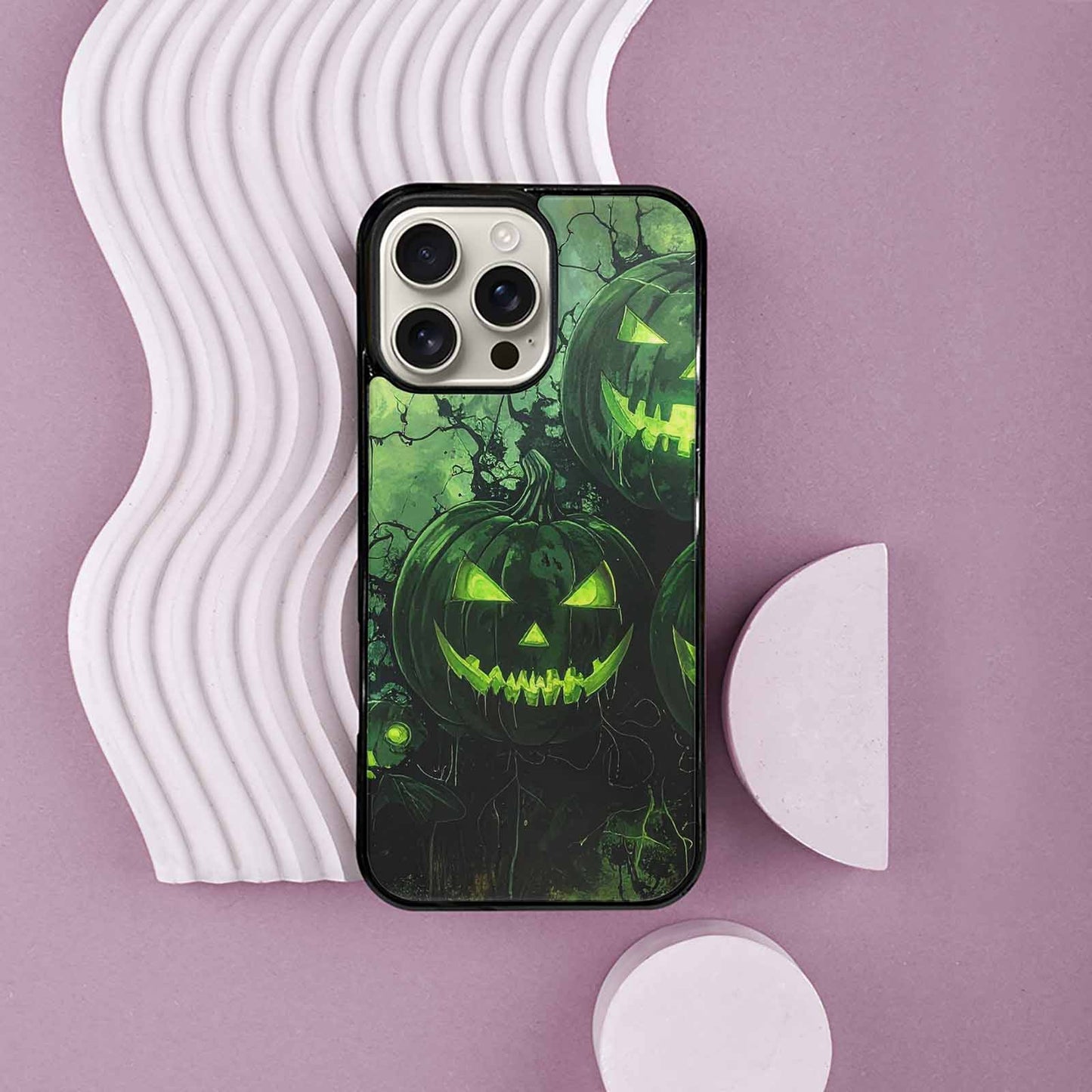 iPhone 16 Pro Max Case — Halloween Glowing Jackolantern Personalized Phone Cover, Customized Protective Case