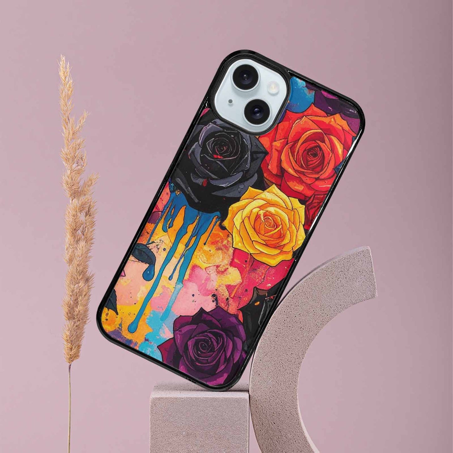 iPhone 15 Plus Case — Gothic Rose Gothic Roses Pattern Hundreds, Custom Designed Case Cover