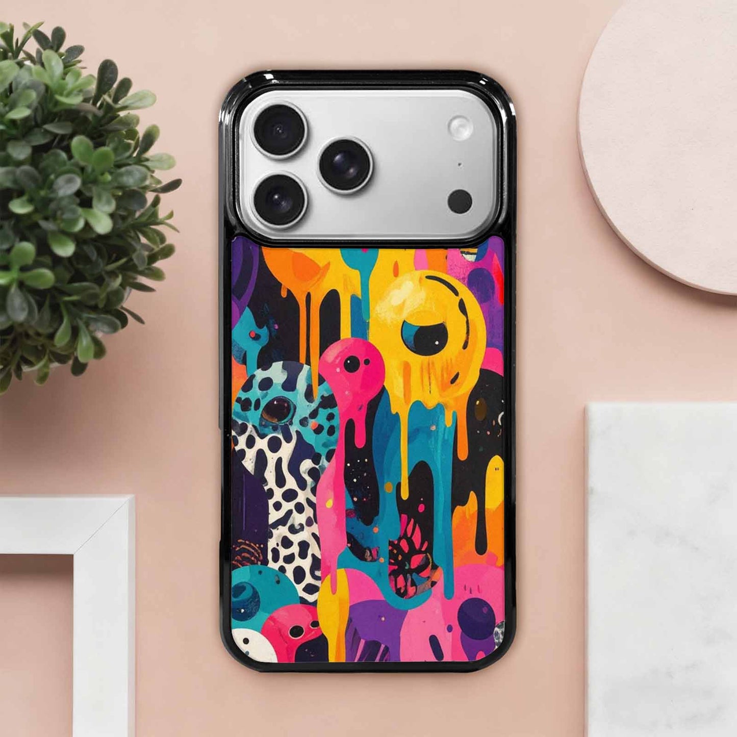 iPhone 17 Pro Max Case — Melting Aliens Pattern Alien Scifi, Custom Designed Case Cover