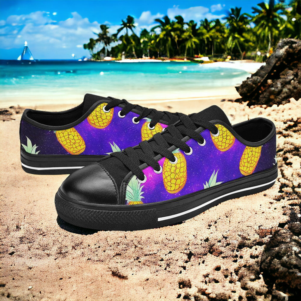 Cherry Blossom Teal Gold Unique MEN Bold Art - Freaky Shoes | Custom Art Sneakers