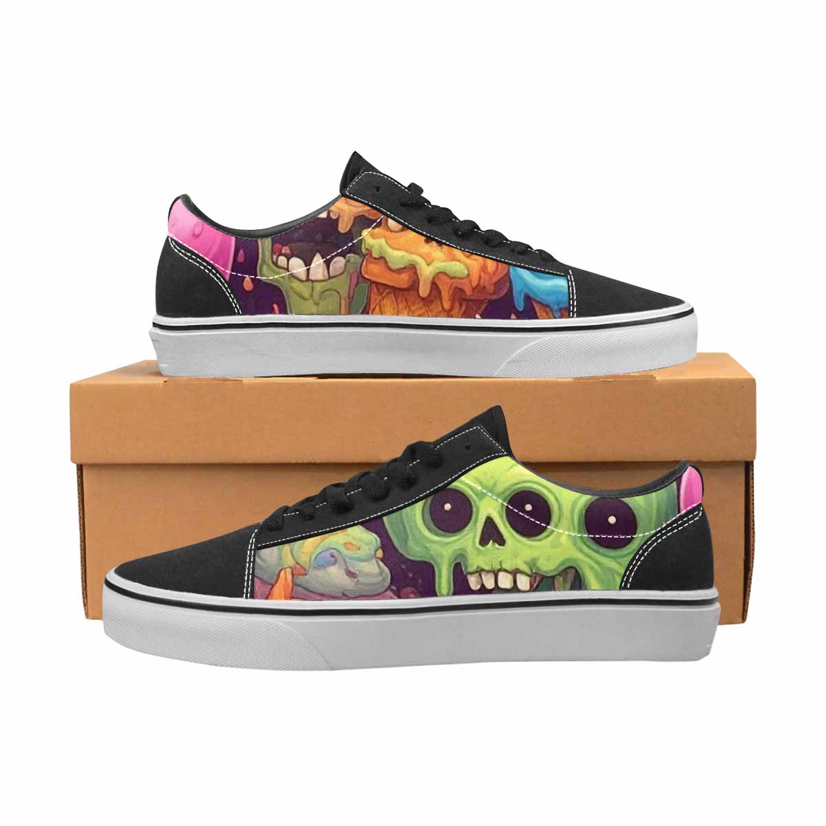 WOMEN'S Ice Cream Monsters Lace-Up Canvas Surreal Shoes