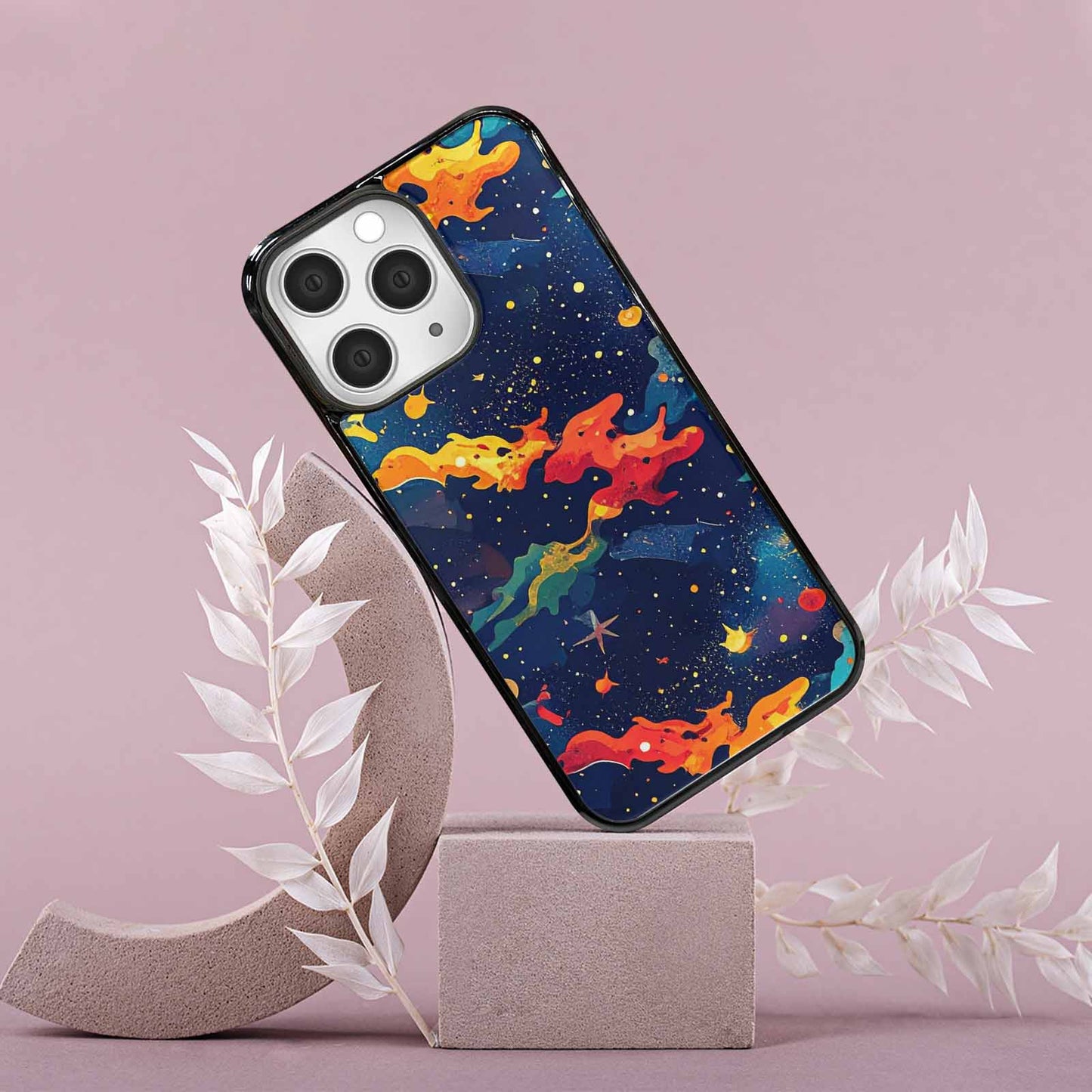iPhone 15 Pro Max Case — Cosmic Camo Harmony, Custom Printed Phone Case