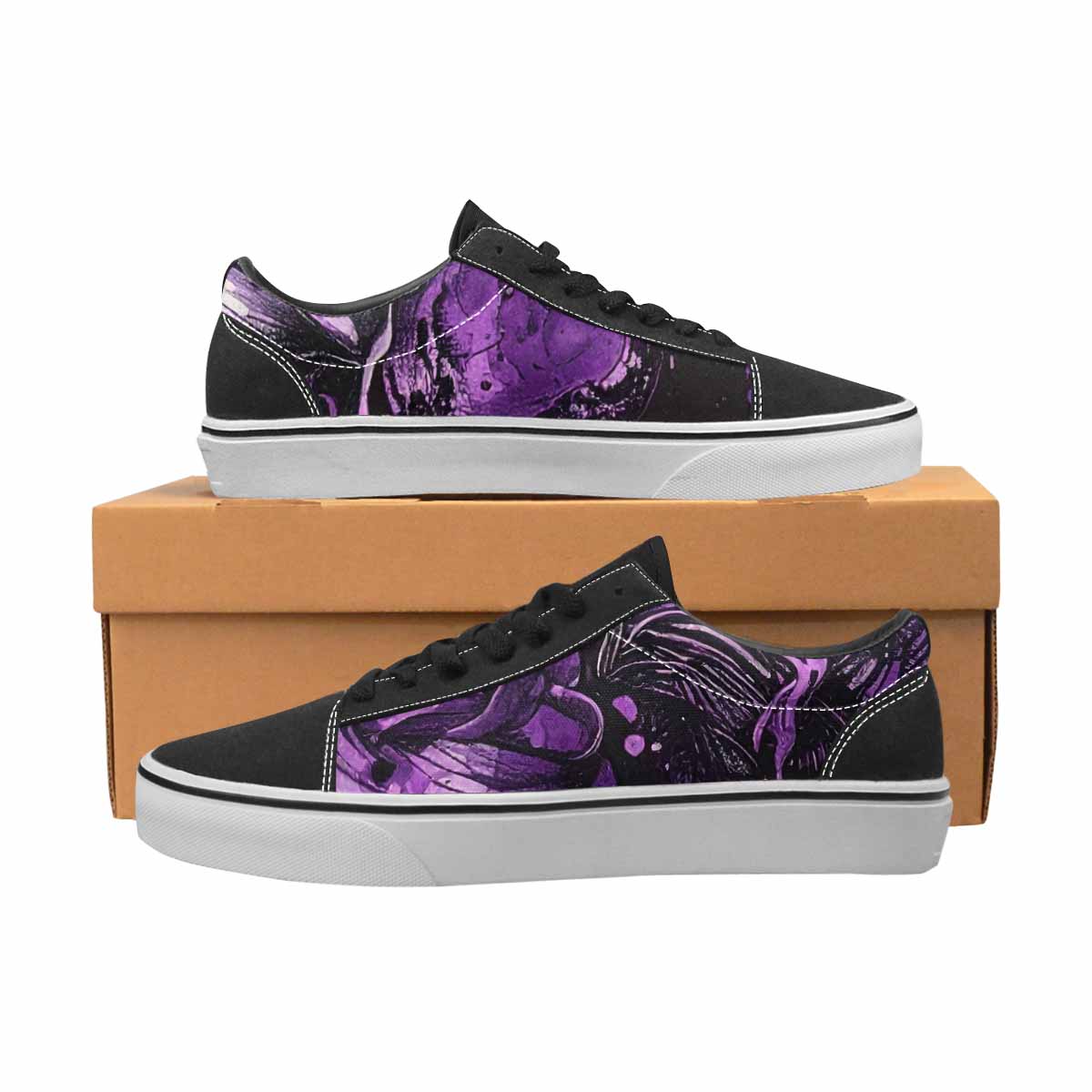 WOMEN'S Ice Cream Motif Lace-Up Canvas Neon Fantasy Custom Shoes