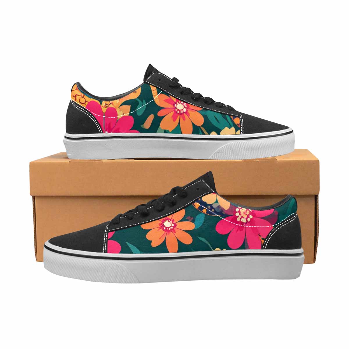 MEN'S Floral Snake Print Canvas Lace-Up Aesthetic Shoes