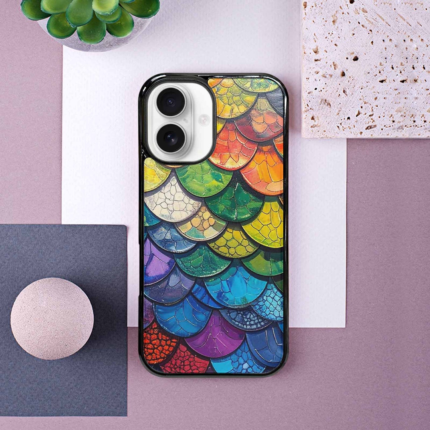 iPhone 16 Case — Reptile Scale Full Color Vibrant Reptile, Unique Phone Case Design