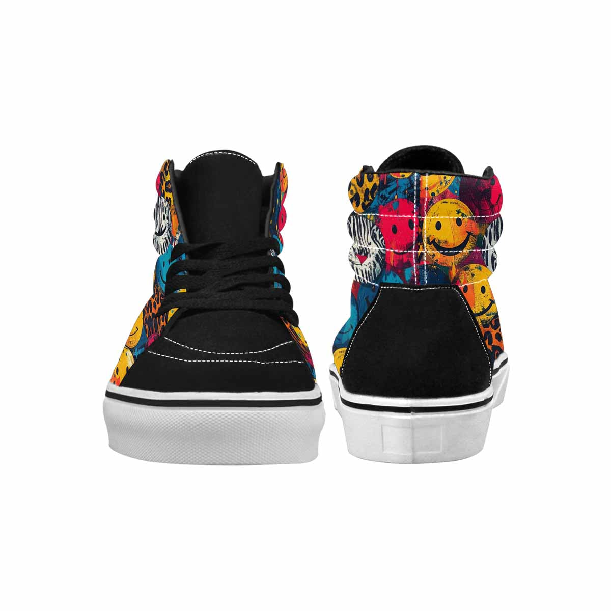 MEN'S Smiley Faces High Top Canvas Dark Academia Custom Sneakers