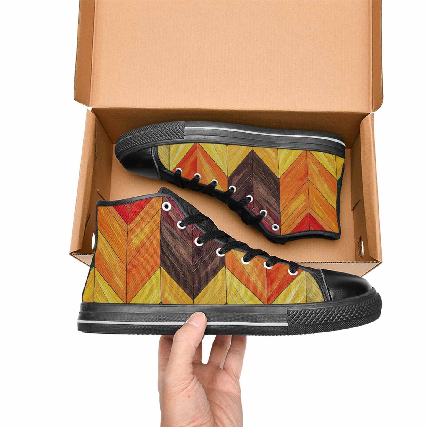 MEN'S Progress Pride Flag High Top Canvas Surreal Custom Shoes