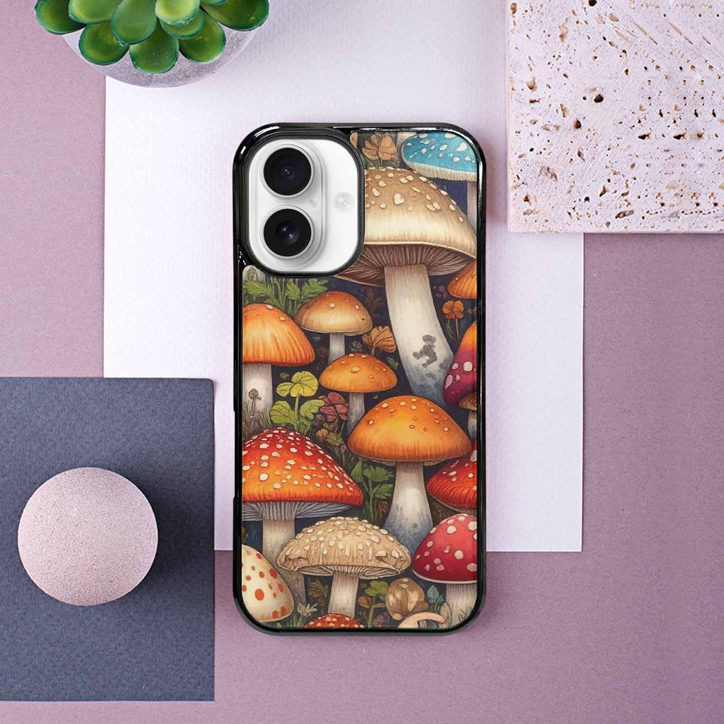 iPhone 16 Case — Mushrooms General Mushrooms Pa, Personalized Phone Case