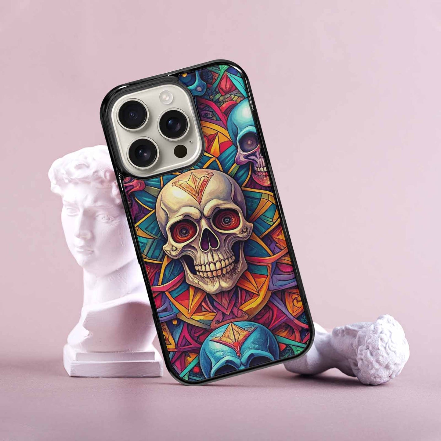 iPhone 16 Pro Case — Sacred Geometry Lots Of Skulls Seamless, Original Design Phone Case