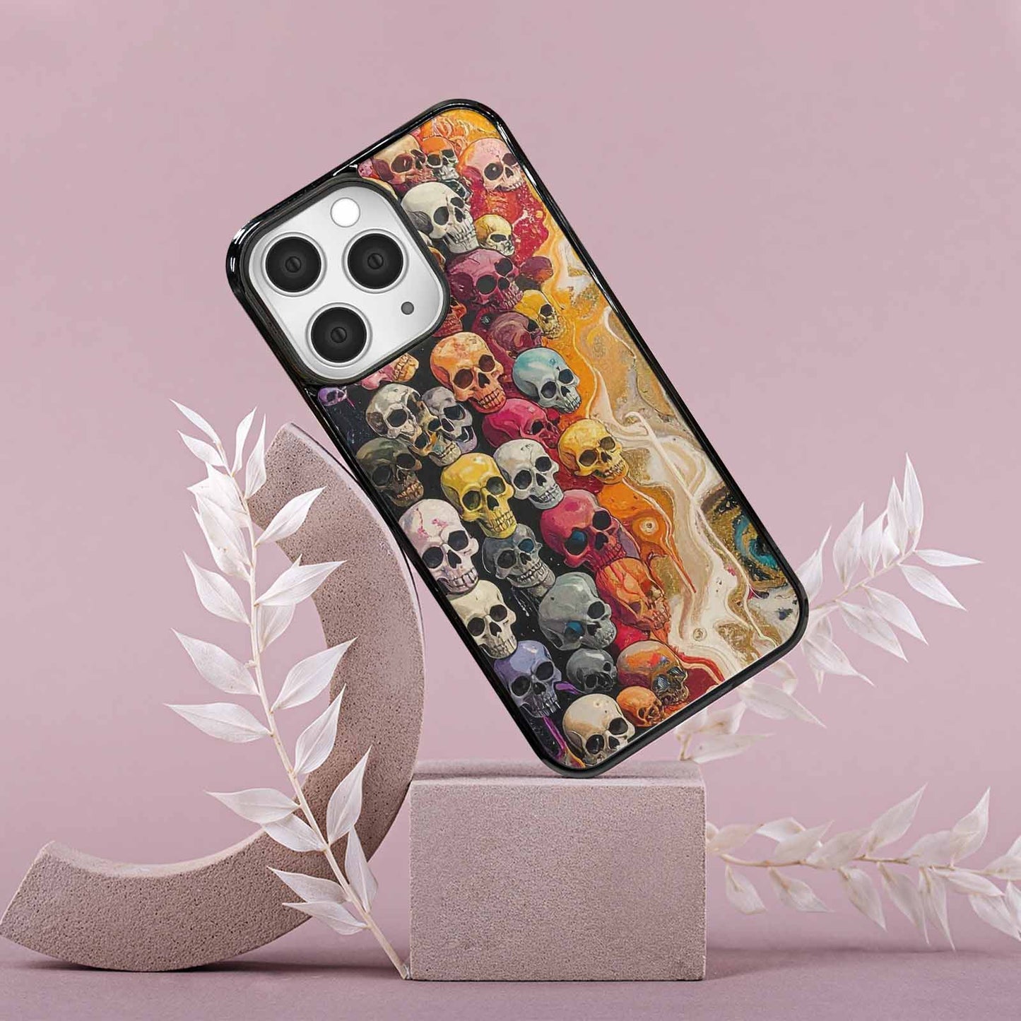iPhone 15 Pro Max Case — Skulls Marbleskulls Pattern, Custom Printed Phone Case