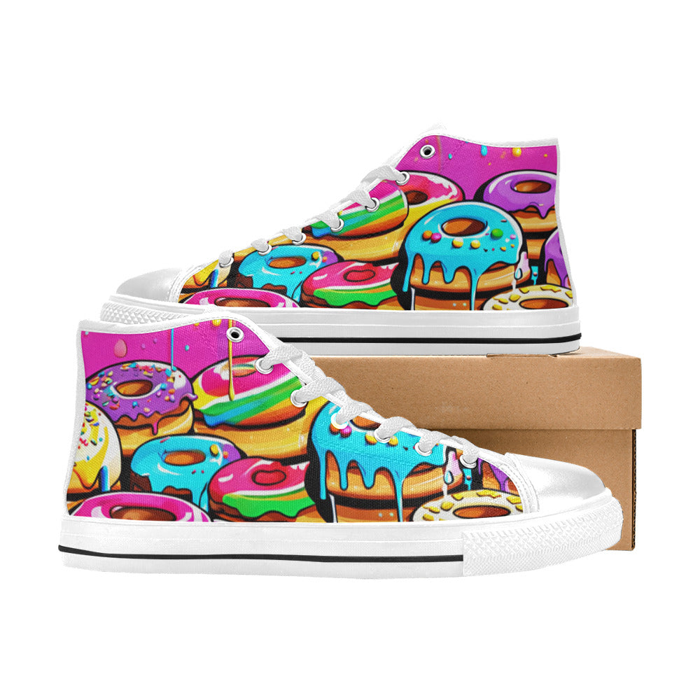 WOMEN'S Dripping Frosting From Rainbow High Top Canvas Surreal Shoes