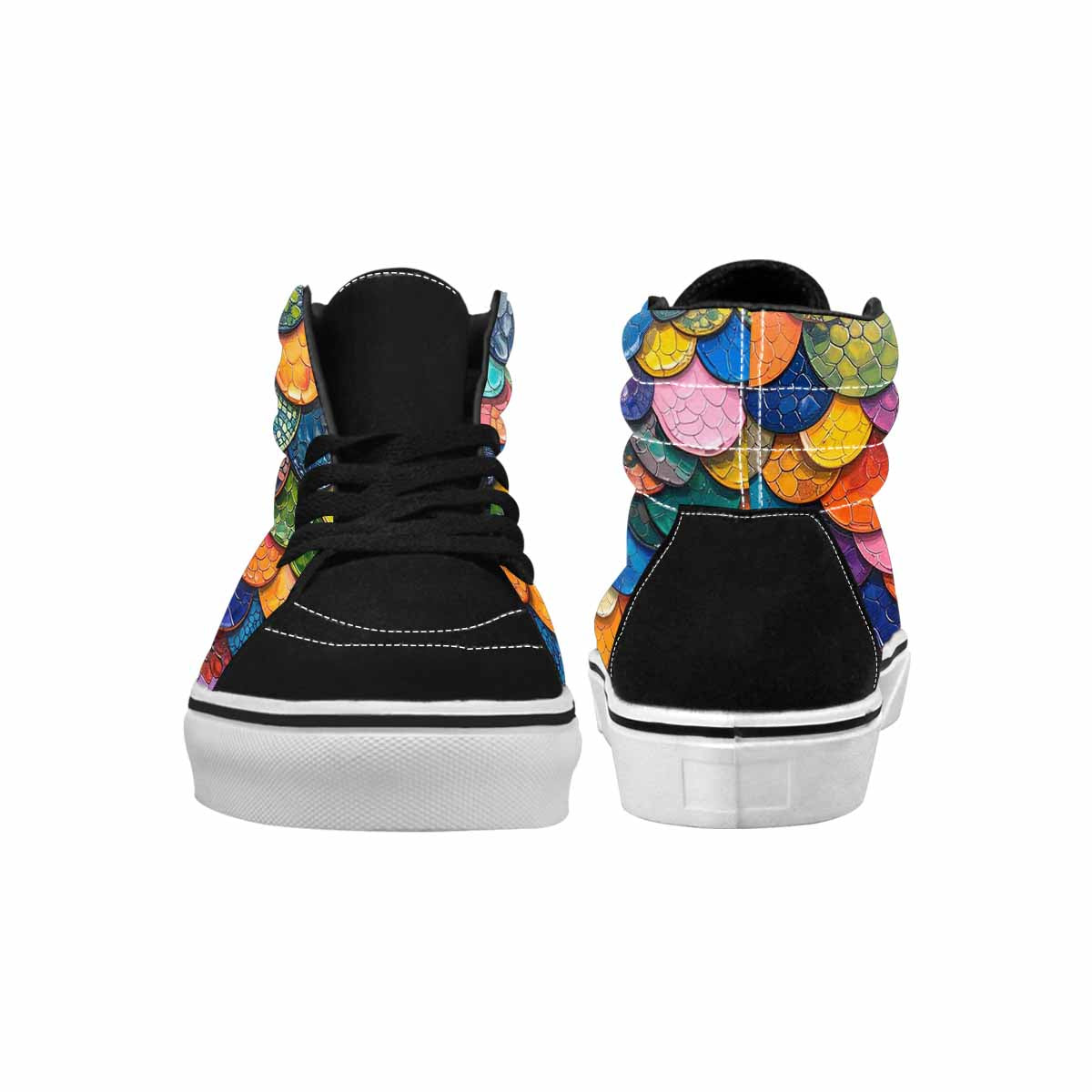 WOMEN'S Reptile Full Color High Top Canvas Bold Print Vivid Original Art Sneakers