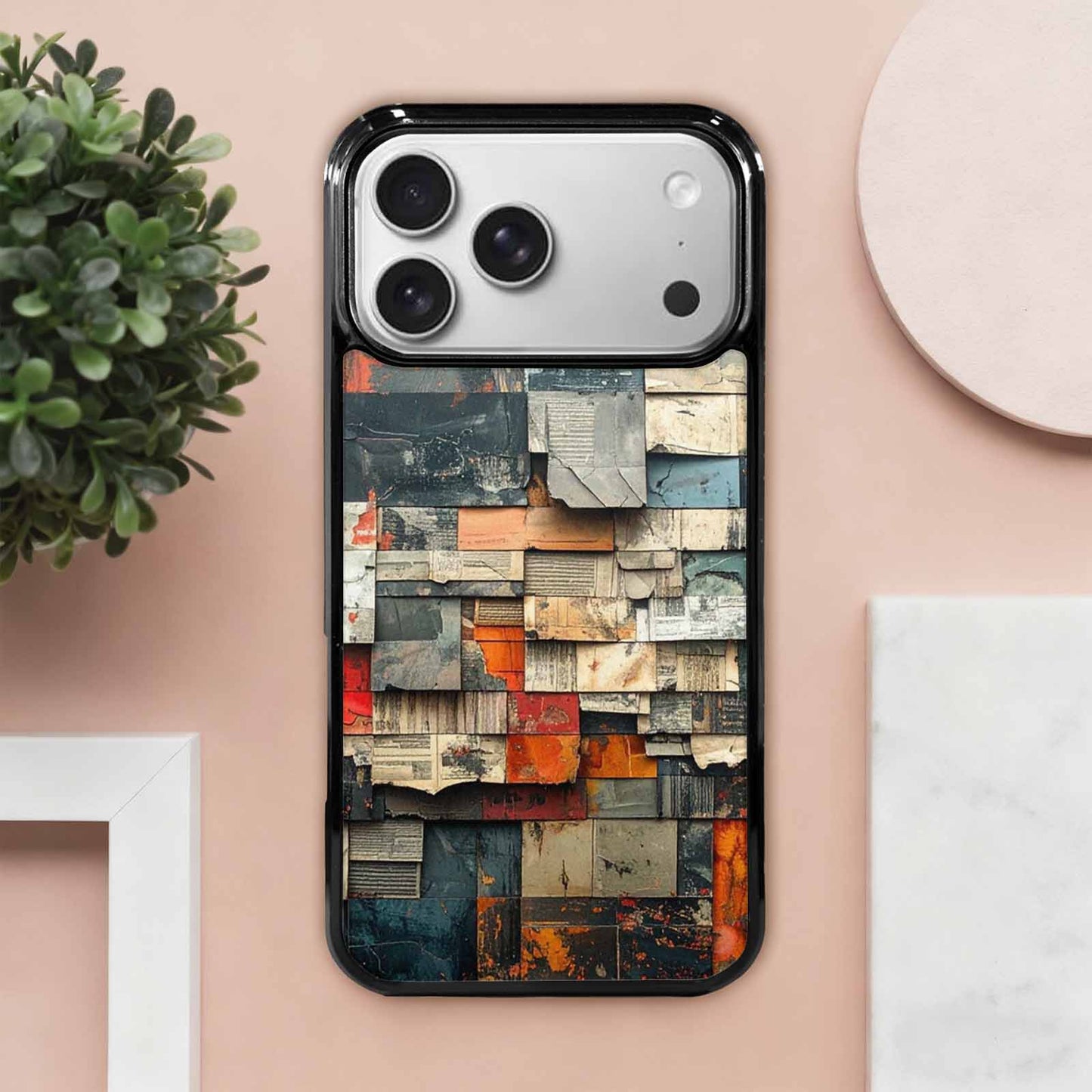 iPhone 17 Pro Max Case — Distressed Grunge Texture Pattern Original Art, Unique Phone Case Design