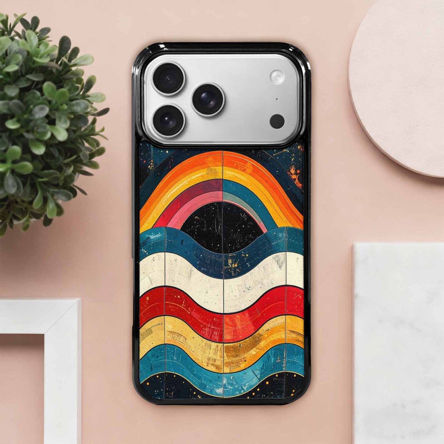 iPhone 17 Pro Max Case — Retro Wave Scallop Stripe Retro Vintage, Personalized Phone Case