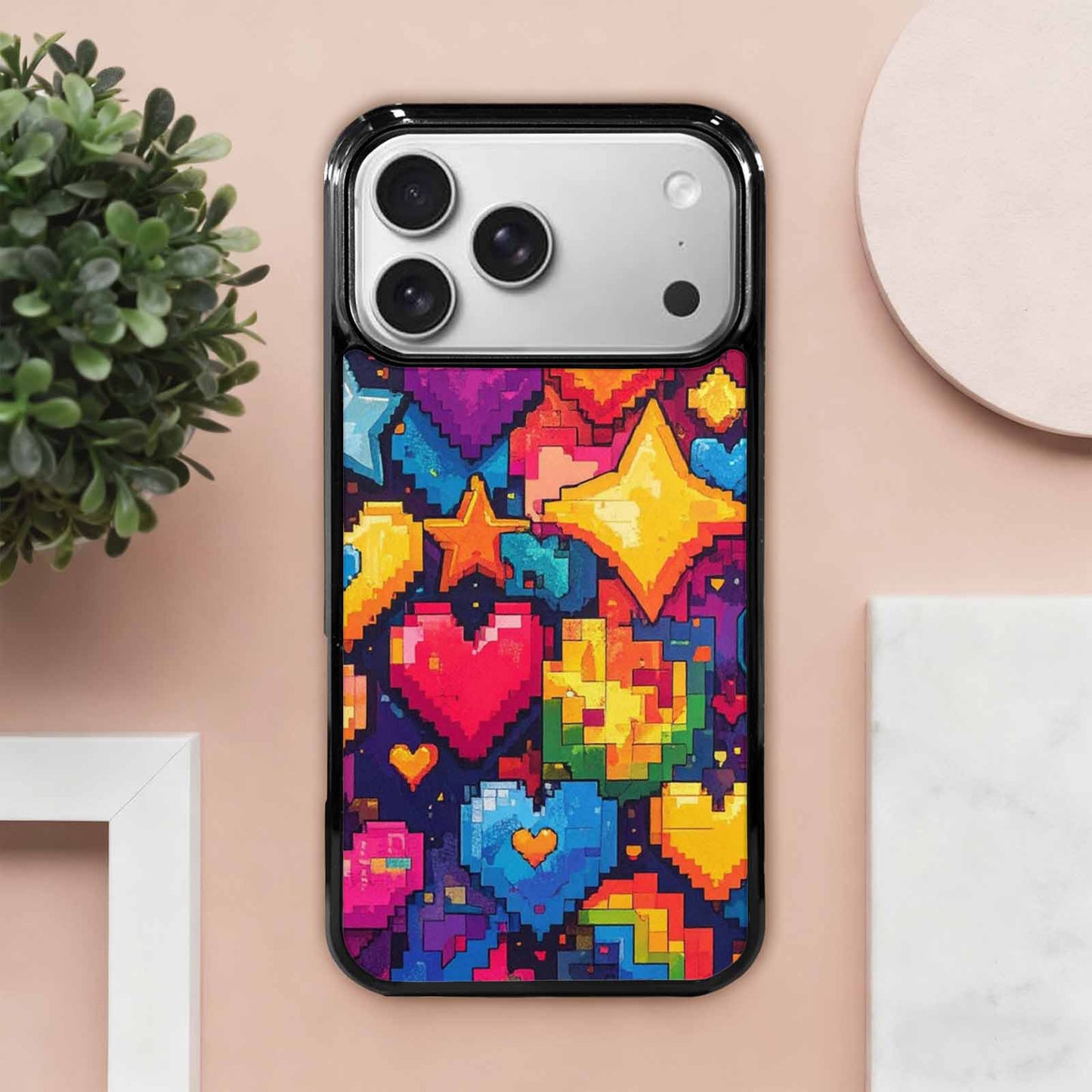 iPhone 17 Pro Max Case — Pixel Art Bit Burst Original Art, Customized Protective Case