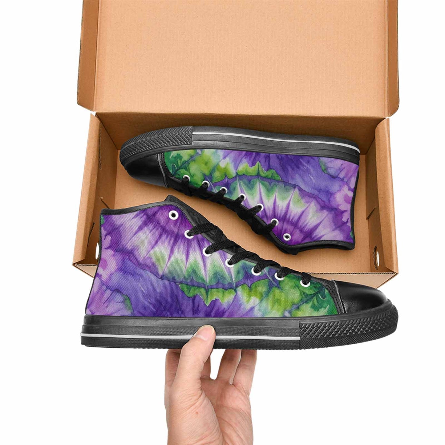 MEN'S Tie Dye - High Top Canvas Dark Academia Sneakers