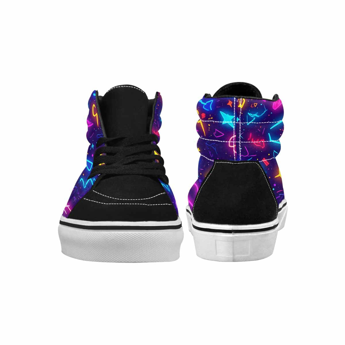 MEN'S 80s Retro Motif High Top Canvas Kaleidoscope Sneakers
