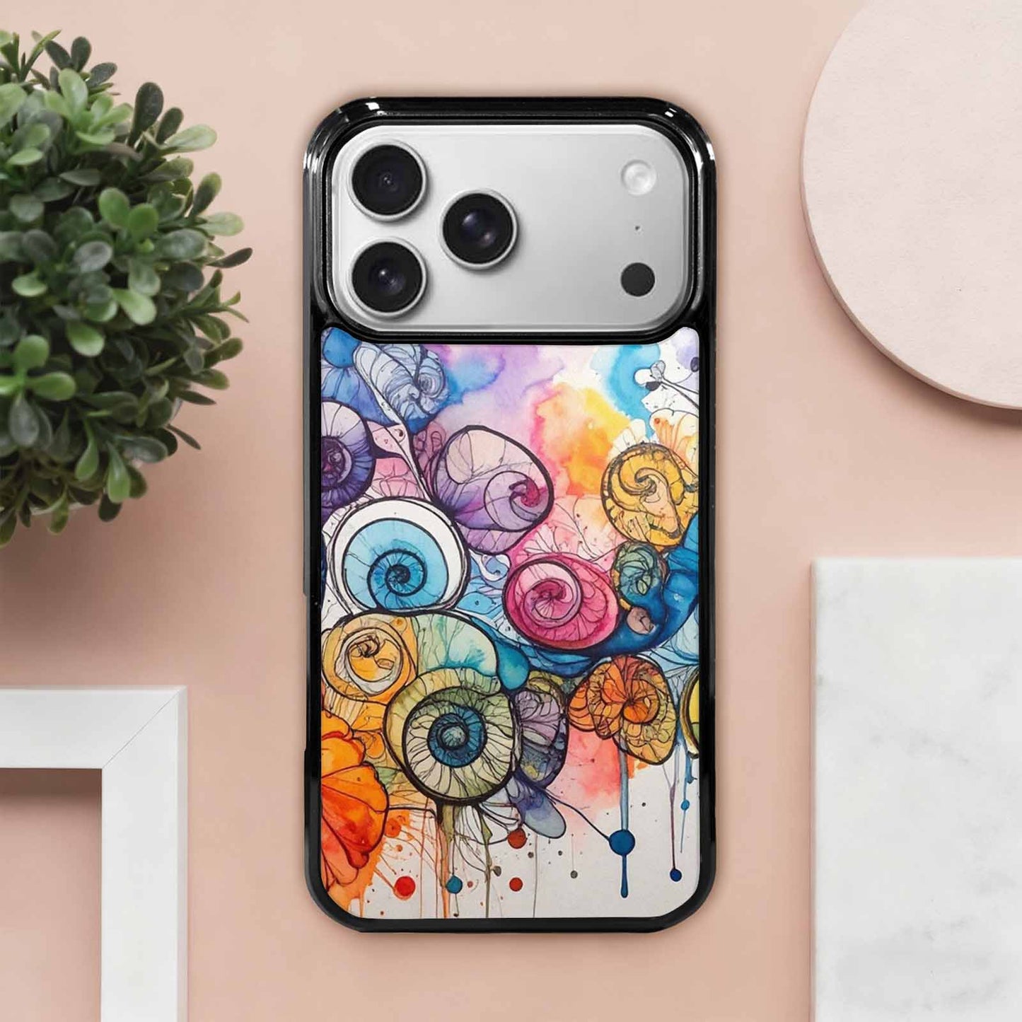 iPhone 17 Pro Max Case — Tie Dye Swirls (black Tie Dye, Custom Phone Case