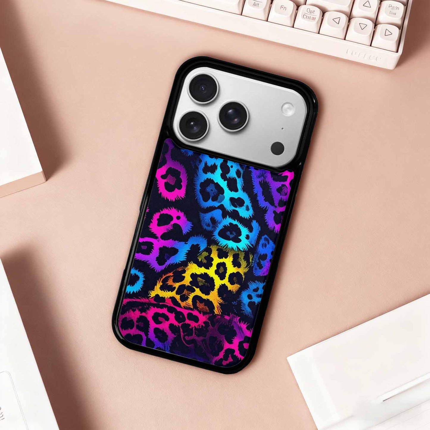 iPhone 17 Pro Case — Leopard Print Neon Animal Print, Custom Print Case Cover