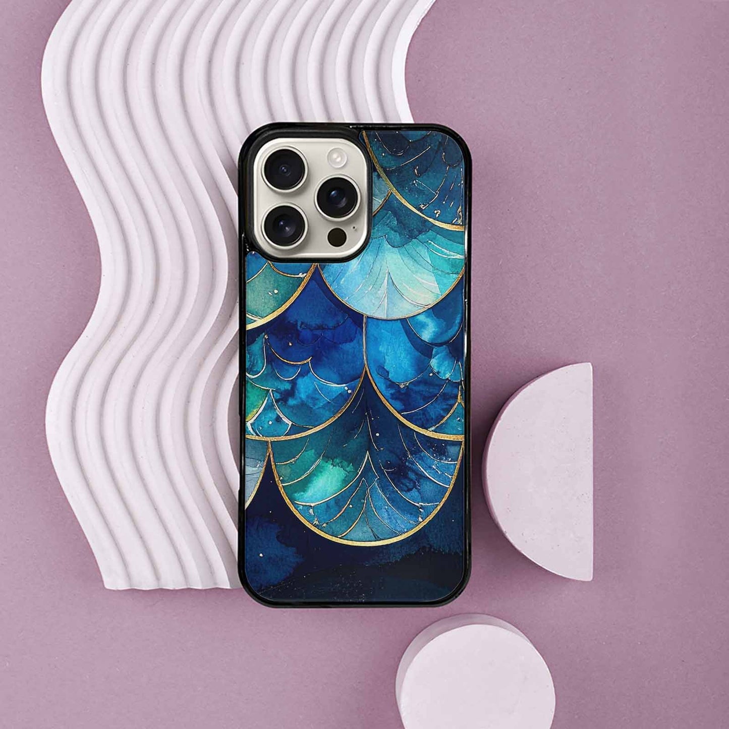 iPhone 16 Pro Max Case — Mermaid Scale Art Pattern, Custom Printed Phone Case