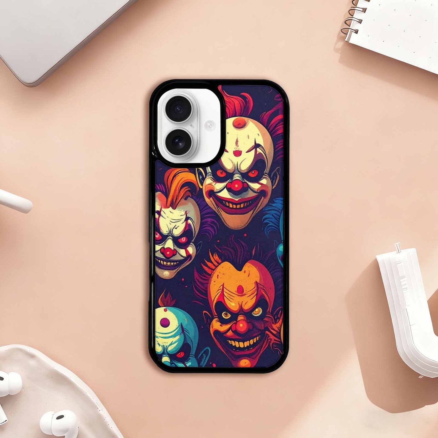 iPhone 17 Case — Evil Clowns Heads Faces Cartoon Cute, Custom Art Phone Cover
