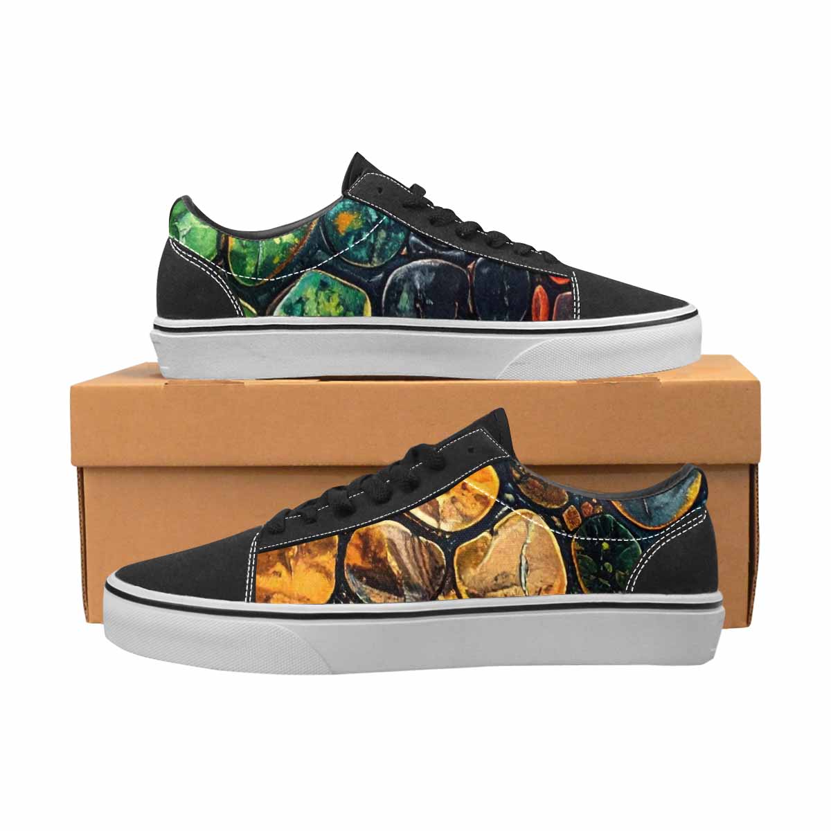 MEN'S Snake Skin Reptile Canvas Lace-Up Dark Academia Sneakers