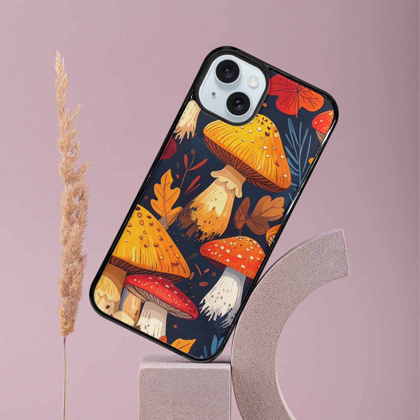 iPhone 15 Plus Case — Bold Autumn Mushroom Bold Autumn Mushroom, Unique Phone Case Design