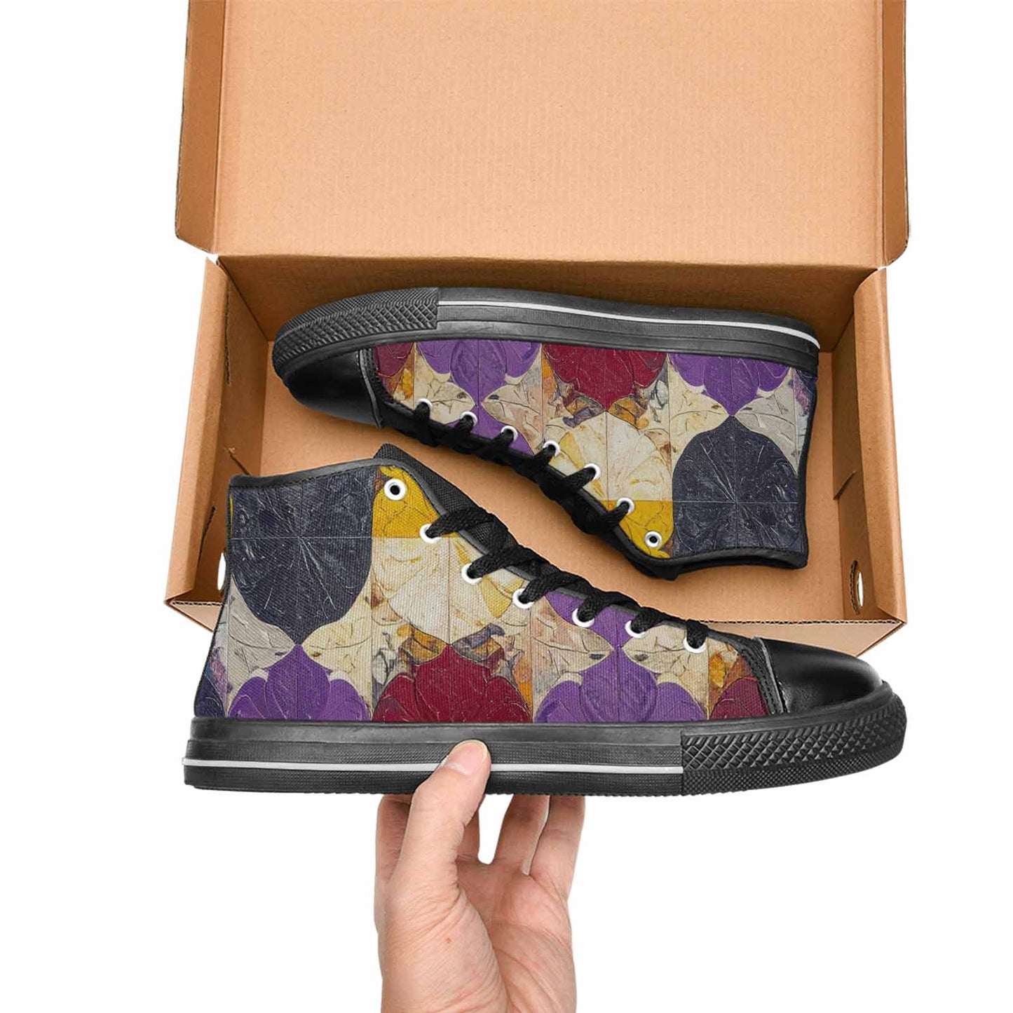 MEN'S Nonbinary Flag Color High Top Canvas Vivid Sneakers