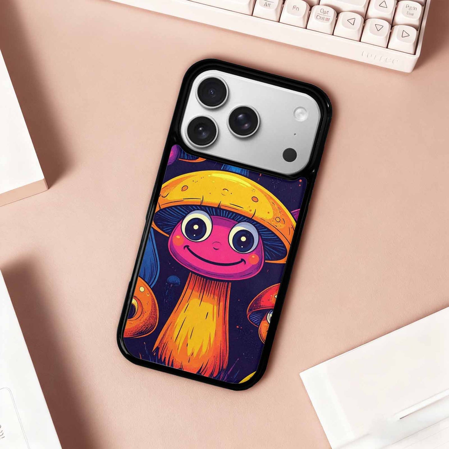 iPhone 17 Pro Case — Retro Mushroom Cartoon Art Pattern Retro, Original Design Phone Case
