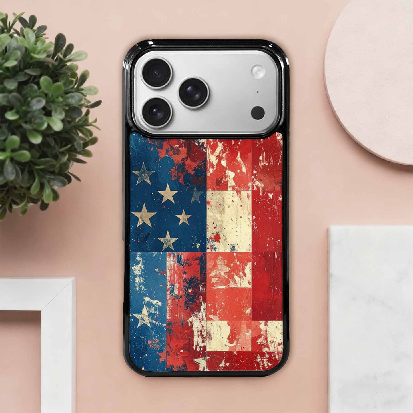 iPhone 17 Pro Max Case — Small American Flag Stars Galaxy Space, Customized Protective Case