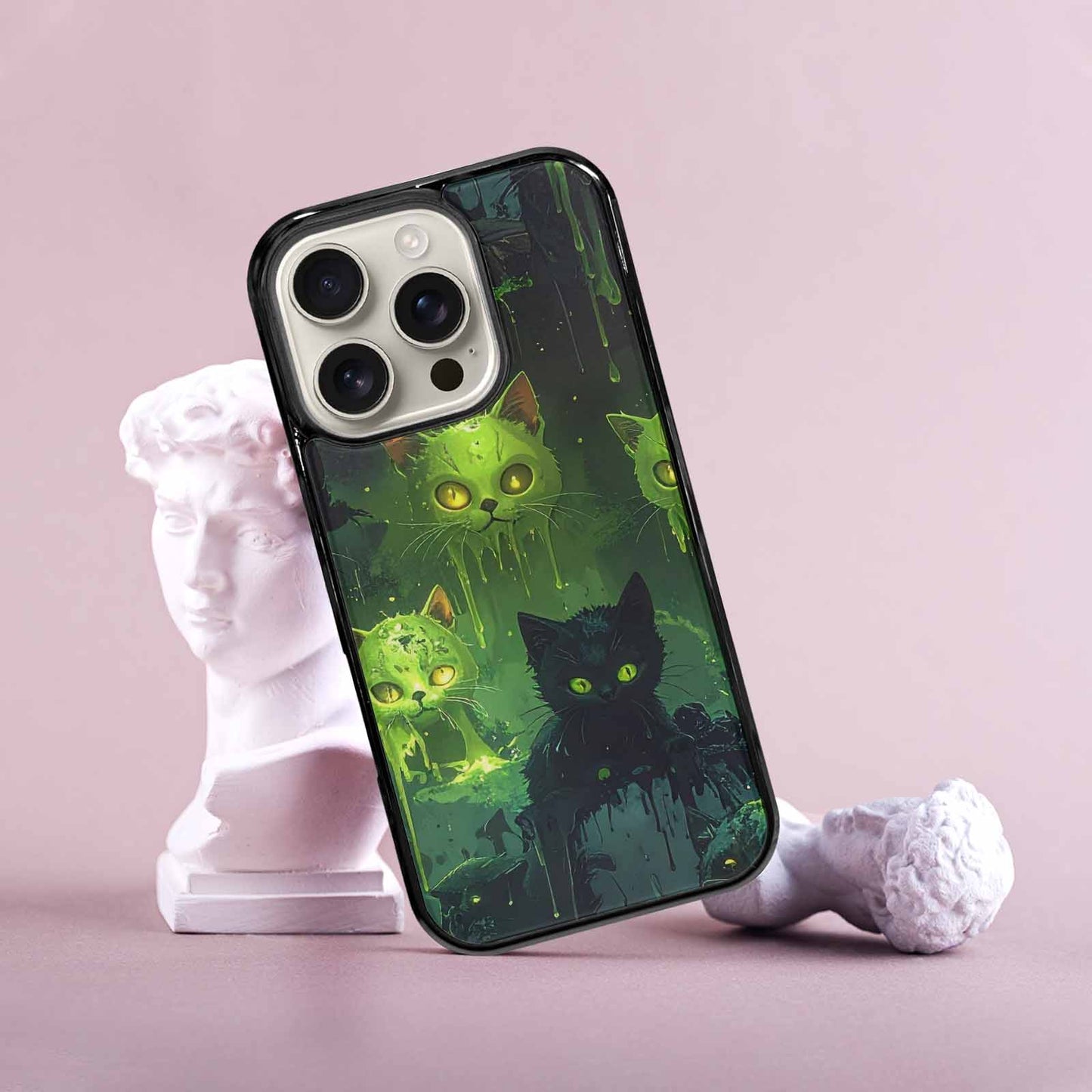 iPhone 16 Pro Case — Toxic Melting Skeleton Cats Small Toxic, Custom Designed Case Cover