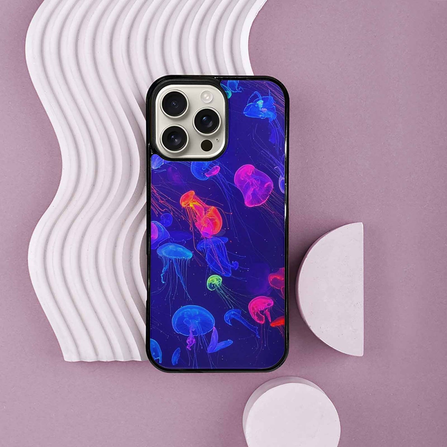 iPhone 16 Pro Max Case — Jellyfish Glow Jellyfish Glow Pattern Hundreds, Custom Print Case Cover