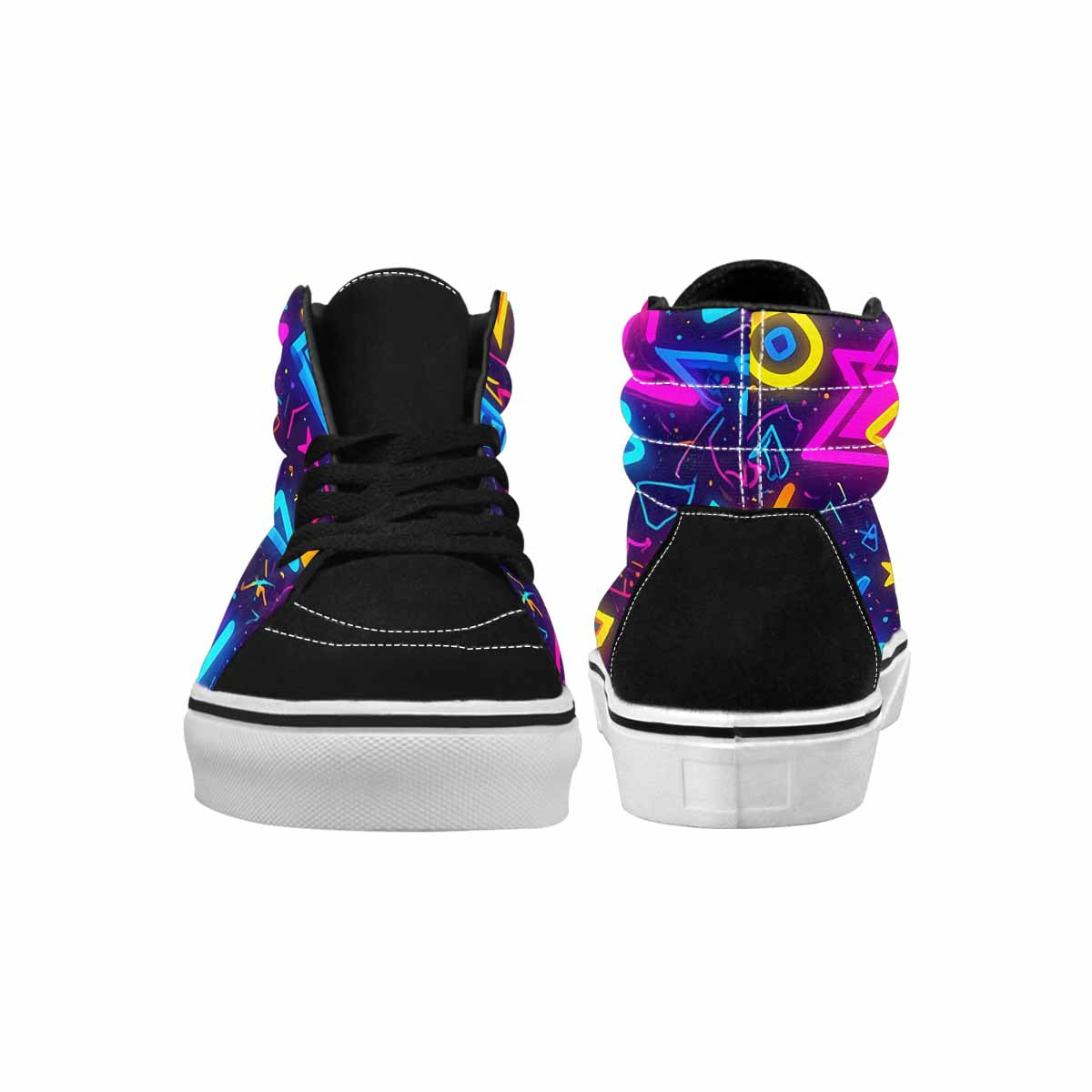 MEN'S 80s Retro Motif 80s High Top Canvas Surreal Custom Shoes