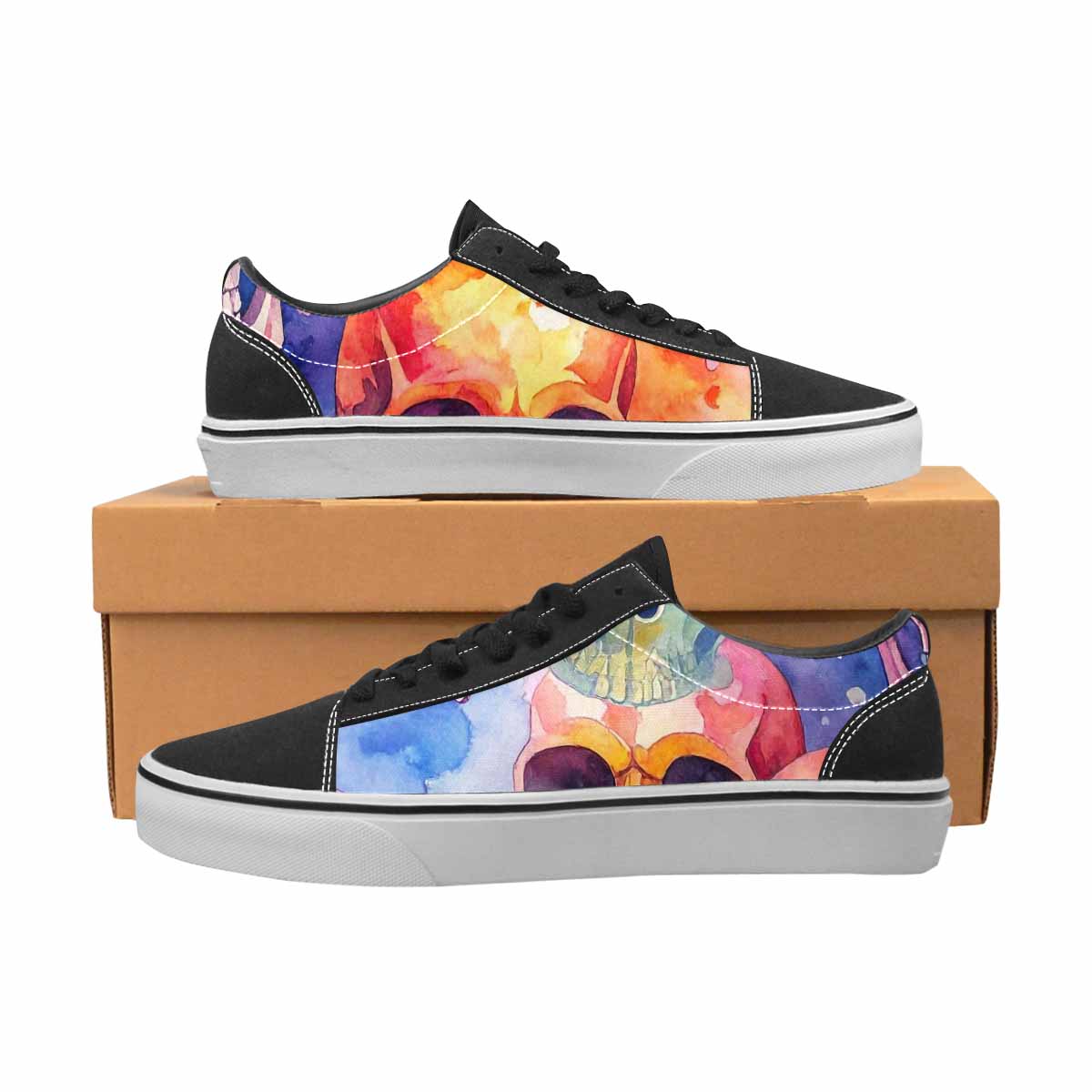 WOMEN'S Kulls - Watercolor Canvas Lace-Up Aesthetic Sneakers