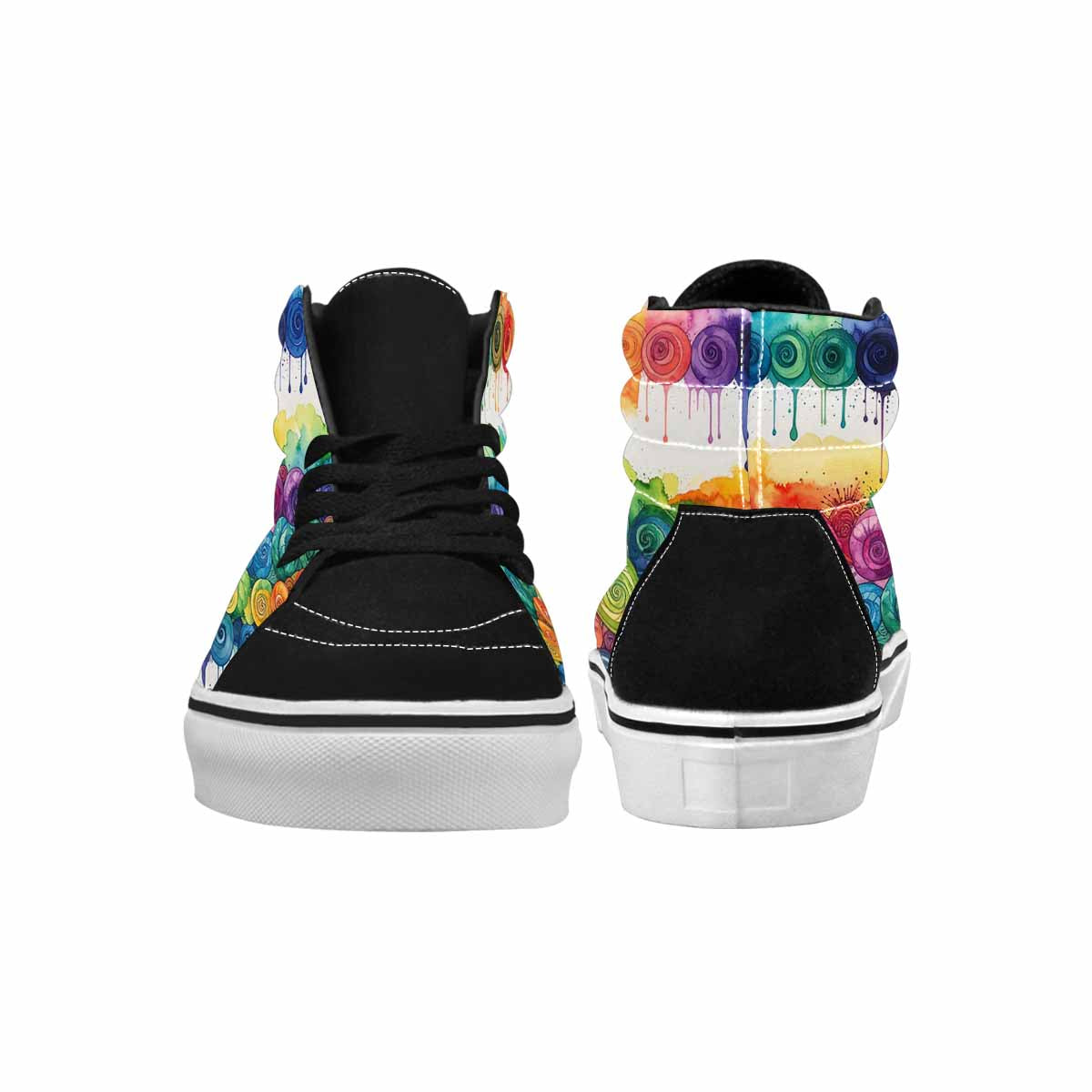 MEN'S Tie High Top Canvas Vibrant Chaos Custom Sneakers