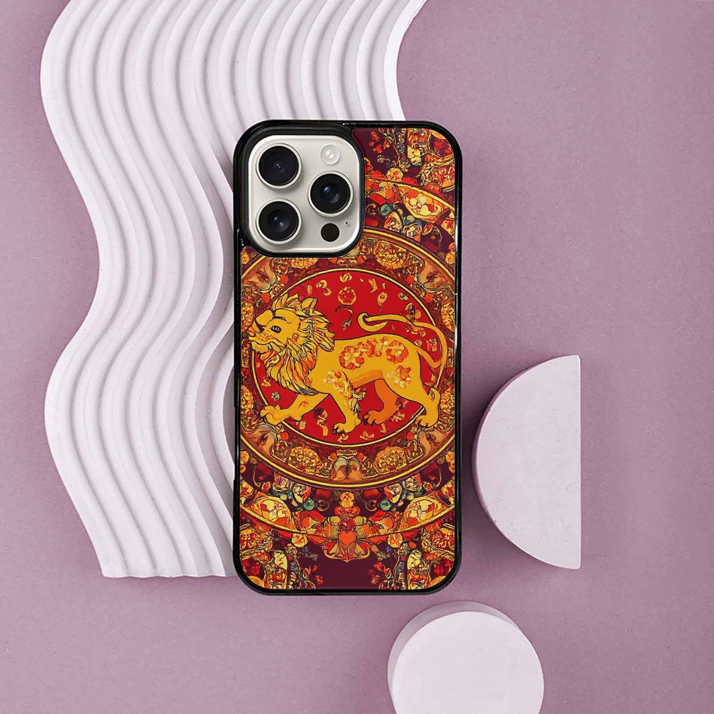 iPhone 16 Pro Max Case — Mandala Lions Art Seamless Pattern Vibrant, Unique Phone Case Design