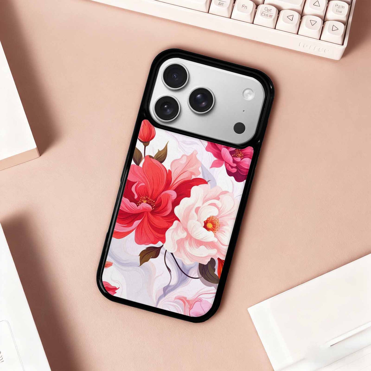 iPhone 17 Pro Case — Marble Floral Art Seamless Pattern Floral, Customized Protective Case