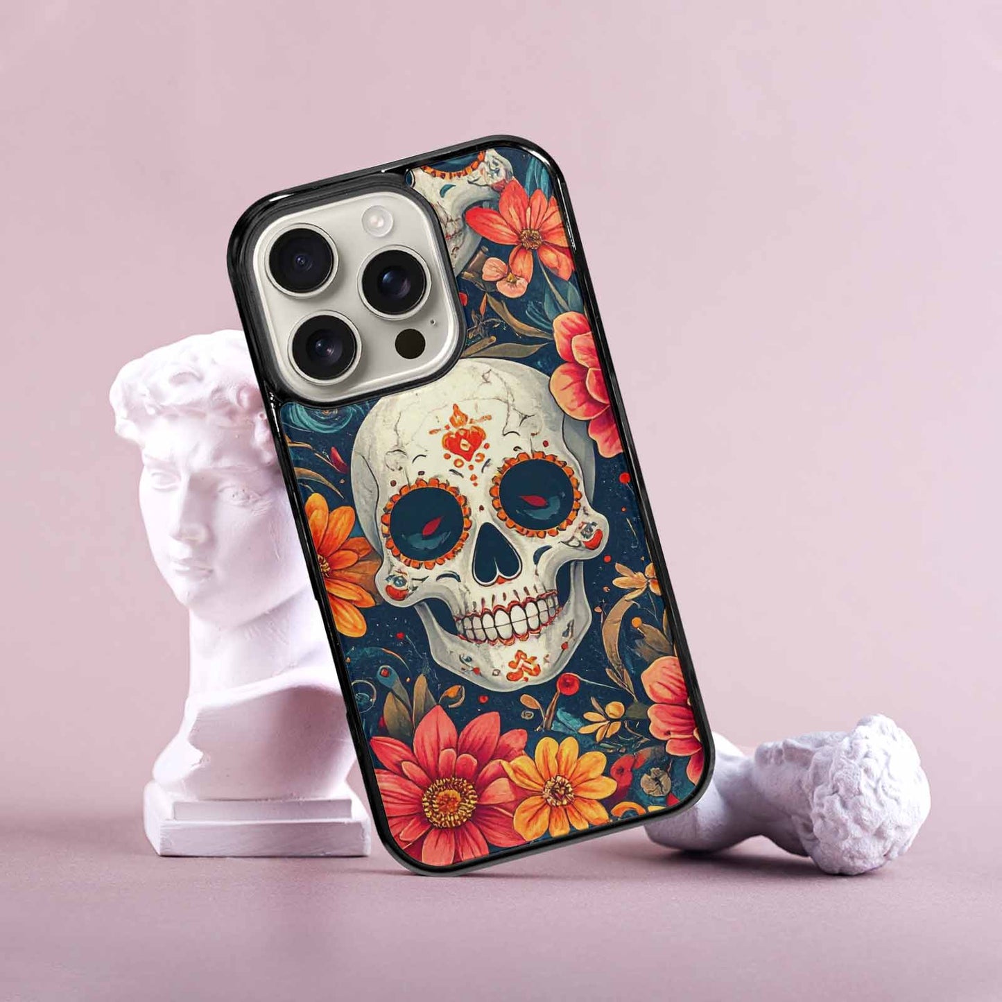iPhone 16 Pro Case — Marble Skull Custom Personalized Phone Cover, Custom Made Phone Cover