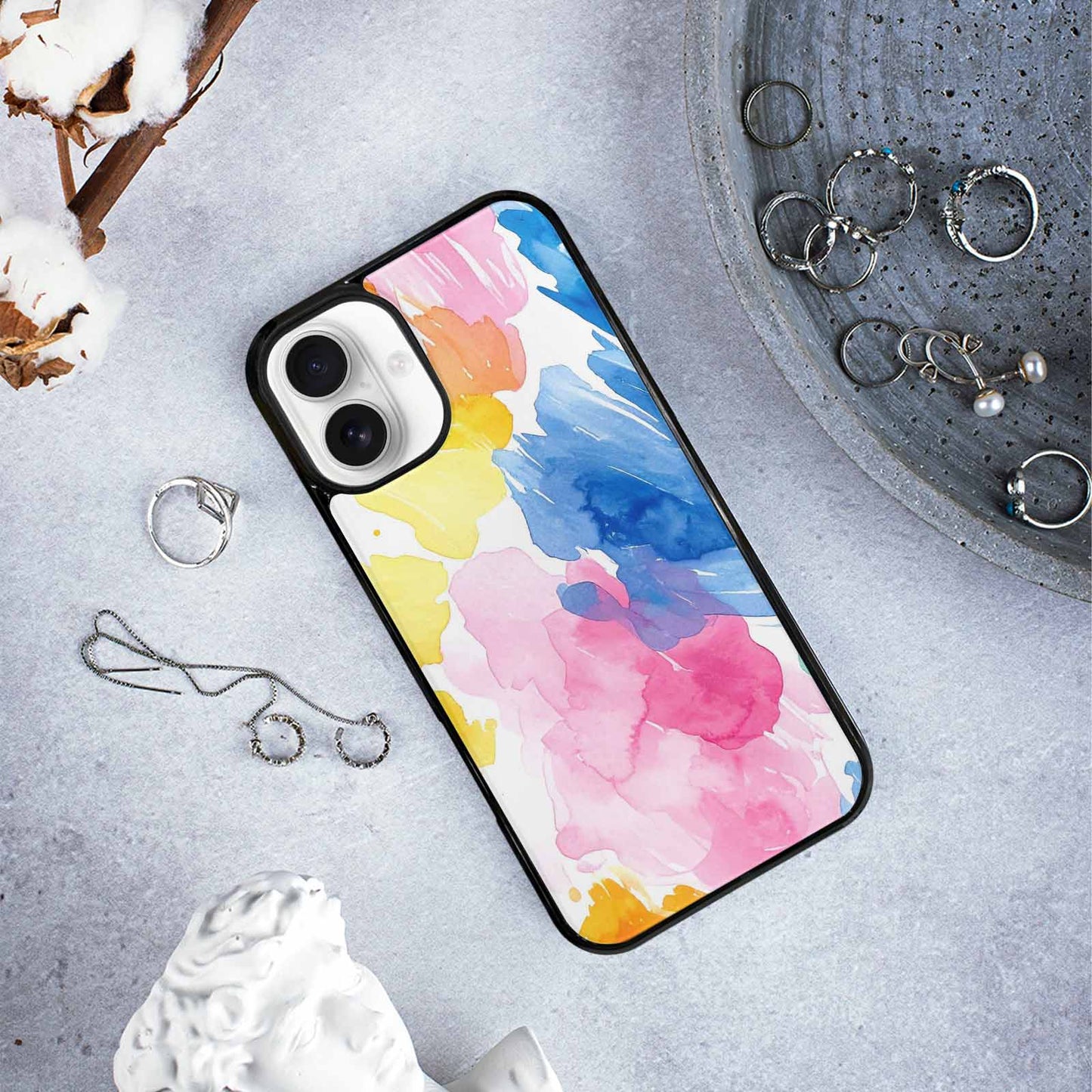 iPhone 16 Plus Case — Trans Strong Watercolor Seamless Pattern Vibrant, Custom Made Phone Cover