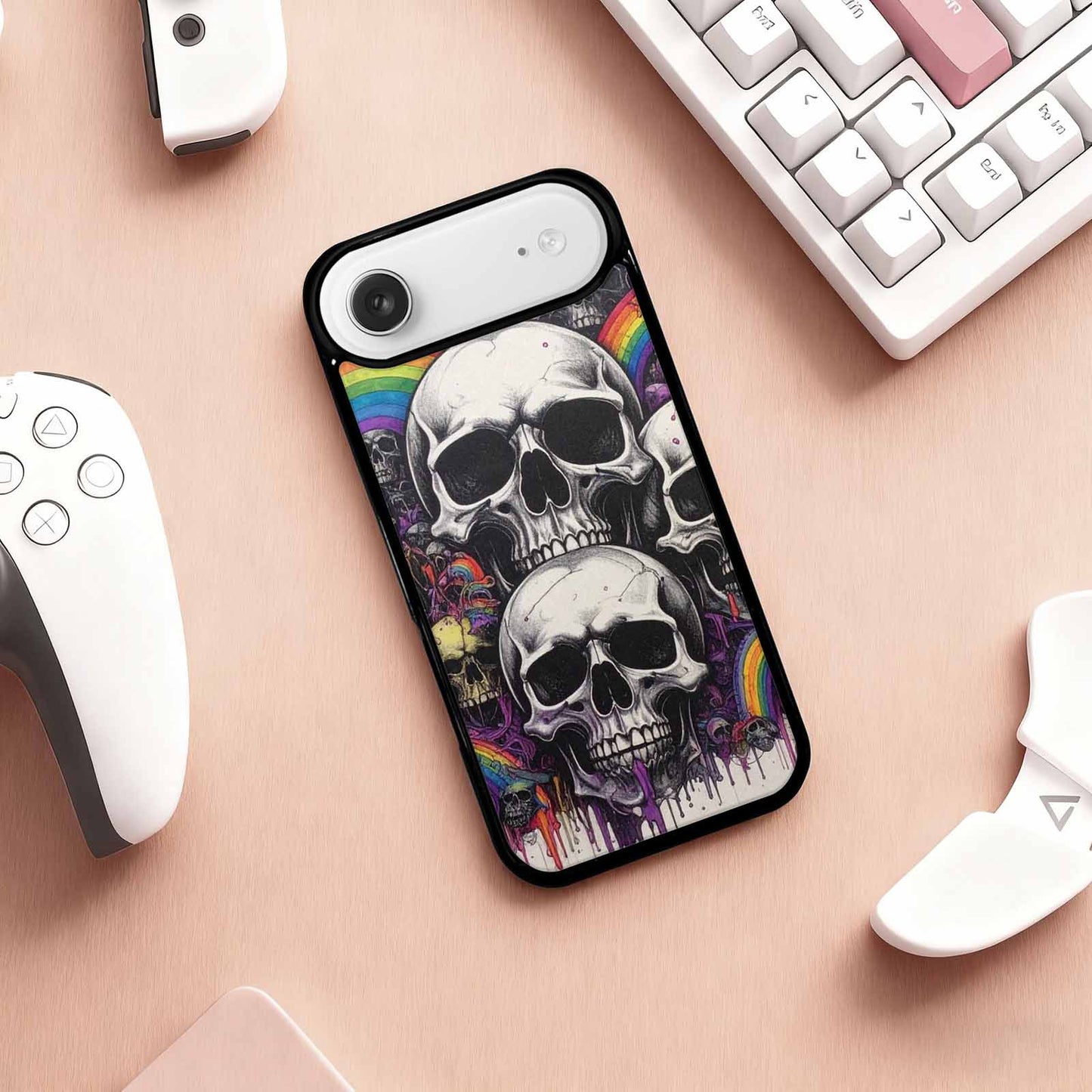 iPhone 17 Air Case — Black Purple Ink Rainbow From Gothic, Unique Phone Case Design