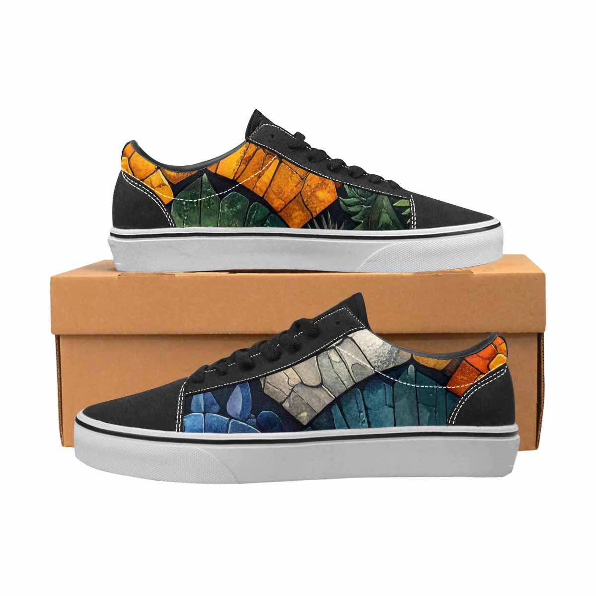 WOMEN'S Dinosaur Silhouette Canvas Lace-Up Aesthetic Shoes